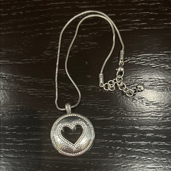 Brighton Silver Heart Pendant Necklace with Crystal Accents - Picture 5 of 5